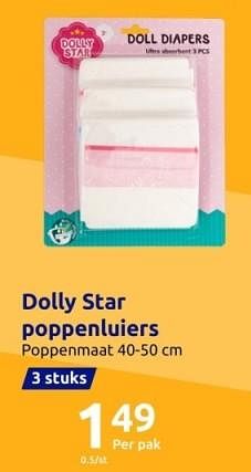 Promoties Dolly star poppenluiers - Dolly Star - Geldig van 15/11/2023 tot 21/11/2023 bij Action