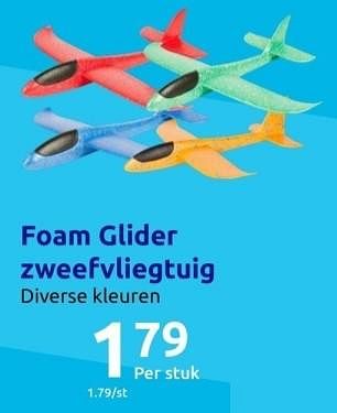 Promoties Foam glider zweefvliegtuig - Huismerk - Action - Geldig van 15/11/2023 tot 21/11/2023 bij Action