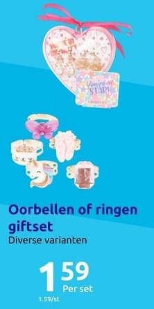 Promoties Oorbellen of ringen giftset - Huismerk - Action - Geldig van 15/11/2023 tot 21/11/2023 bij Action