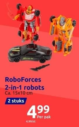 Promoties Roboforces 2-in-1 robots - Toi Toys - Geldig van 15/11/2023 tot 21/11/2023 bij Action