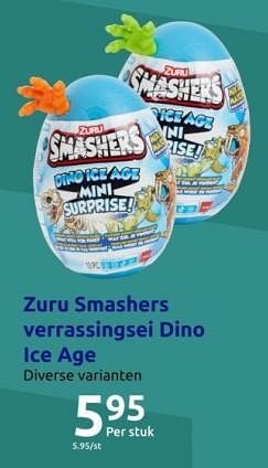 Promoties Zuru smashers verrassingsei dino ice age - Zuru - Geldig van 15/11/2023 tot 21/11/2023 bij Action