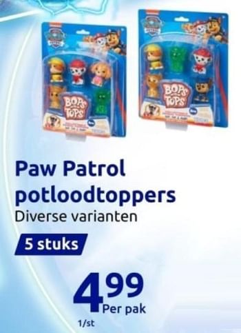 Promoties Paw patrol potloodtoppers - Nickelodeon - Geldig van 15/11/2023 tot 21/11/2023 bij Action