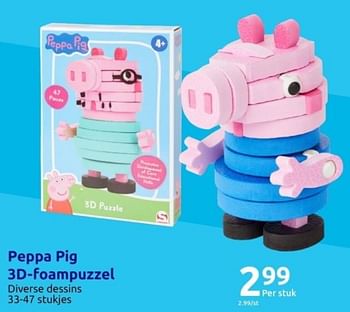 Promoties Peppa pig 3d-foampuzzel - Peppa  Pig - Geldig van 15/11/2023 tot 21/11/2023 bij Action