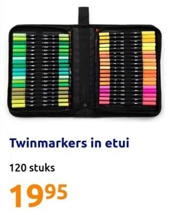 Promoties Twinmarkers in etui - Huismerk - Action - Geldig van 15/11/2023 tot 21/11/2023 bij Action