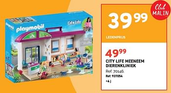 Promoties City life meeneem dierenkliniek - Playmobil - Geldig van 01/11/2023 tot 28/11/2023 bij Trafic