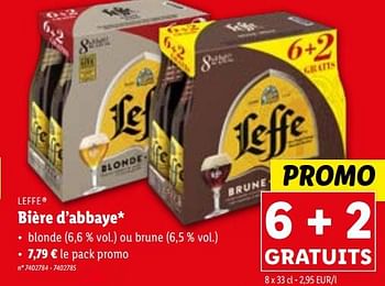 Promotions Bière d’abbaye - Leffe - Valide de 22/11/2023 à 28/11/2023 chez Lidl