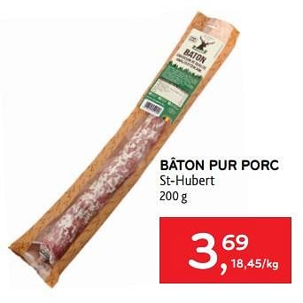 Promotions Bâton pur porc st-hubert - St. Hubert - Valide de 15/11/2023 à 28/11/2023 chez Alvo