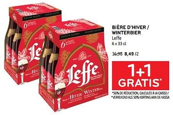 Promotions Bière d’hiver leffe 1+1 gratis - Leffe - Valide de 15/11/2023 à 28/11/2023 chez Alvo