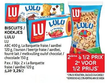 Promotions Biscuits lulu lu 2ième à 1-2 prix - Lu - Valide de 15/11/2023 à 28/11/2023 chez Alvo