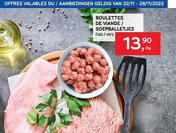 Promotions Boulettes de viande - Produit maison - Alvo - Valide de 15/11/2023 à 28/11/2023 chez Alvo
