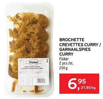 Promotions Brochette crevettes curry fisker - Fisker - Valide de 15/11/2023 à 28/11/2023 chez Alvo