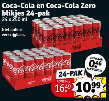 Promoties Coca-cola en coca-cola zero - Coca Cola - Geldig van 21/11/2023 tot 26/11/2023 bij Kruidvat