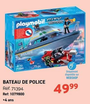 Promoties Bateau de police - Playmobil - Geldig van 01/11/2023 tot 28/11/2023 bij Trafic
