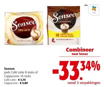 Promoties Senseo pads café latte of cappuccino - Douwe Egberts - Geldig van 15/11/2023 tot 28/11/2023 bij Colruyt