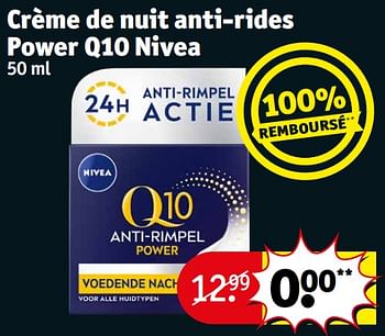 Promotions Crème de nuit anti-rides power q10 nivea - Nivea - Valide de 21/11/2023 à 26/11/2023 chez Kruidvat