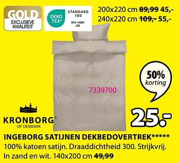 Promoties Ingeborg satijnen dekbedovertrek - Kronborg - Geldig van 20/11/2023 tot 26/11/2023 bij Jysk