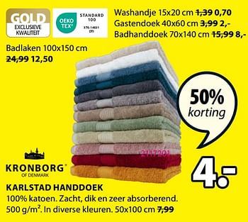 Promoties Karlstad handdoek - Kronborg - Geldig van 20/11/2023 tot 26/11/2023 bij Jysk