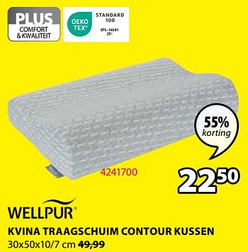 Promoties Kvina traagschuim contour kussen - Wellpur - Geldig van 20/11/2023 tot 26/11/2023 bij Jysk