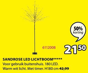 Promoties Sandrose led lichtboom - Huismerk - Jysk - Geldig van 20/11/2023 tot 26/11/2023 bij Jysk