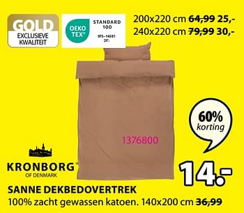 Promoties Sanne dekbedovertrek - Kronborg - Geldig van 20/11/2023 tot 26/11/2023 bij Jysk