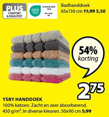 Promoties Ysby handdoek - Huismerk - Jysk - Geldig van 20/11/2023 tot 26/11/2023 bij Jysk