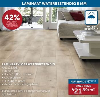 Promoties Laminaatvloer waterbestendig - Huismerk - Zelfbouwmarkt - Geldig van 14/11/2023 tot 18/12/2023 bij Zelfbouwmarkt