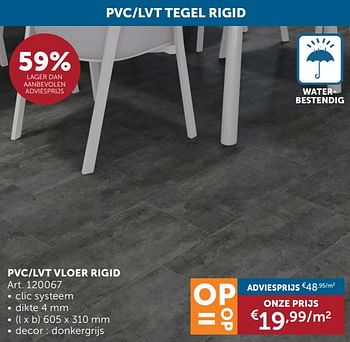 Promoties Pvc-lvt vloer rigid - Huismerk - Zelfbouwmarkt - Geldig van 14/11/2023 tot 18/12/2023 bij Zelfbouwmarkt
