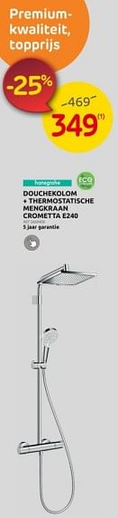 Promoties Douchekolom + thermostatische mengkraan crometta e240 - Hansgrohe - Geldig van 15/11/2023 tot 27/11/2023 bij Brico