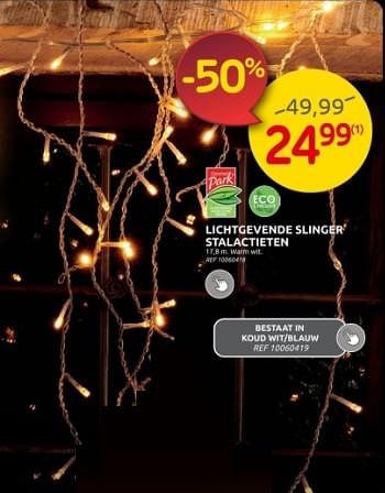 Promoties Lichtgevende slinger stalactieten - Central Park - Geldig van 15/11/2023 tot 27/11/2023 bij Brico