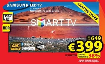 Promoties Samsung led tv ue55au7xxx - Samsung - Geldig van 22/11/2023 tot 29/11/2023 bij ElectroStock