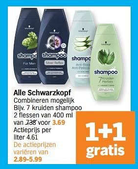 Promoties 7 kruiden shampoo - Schwarzkopf - Geldig van 20/11/2023 tot 26/11/2023 bij Albert Heijn