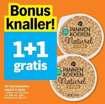 Promoties Ah pannenkoeken naturel - Huismerk - Albert Heijn - Geldig van 20/11/2023 tot 26/11/2023 bij Albert Heijn
