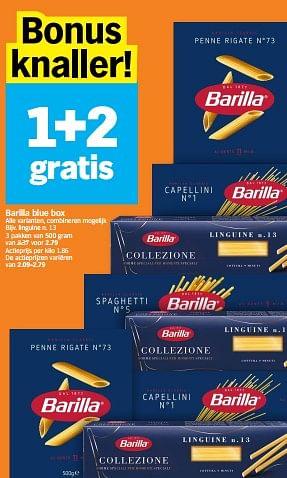 Promoties Barilla blue box linguine n. 13 - Barilla - Geldig van 20/11/2023 tot 26/11/2023 bij Albert Heijn