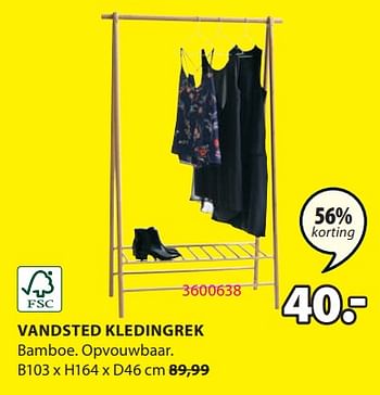 Promoties Vandsted kledingrek - Huismerk - Jysk - Geldig van 20/11/2023 tot 26/11/2023 bij Jysk