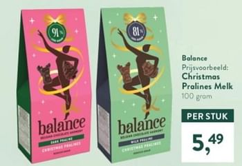 Promoties Christmas pralines melk - Balance - Geldig van 13/11/2023 tot 26/11/2023 bij Holland & Barret