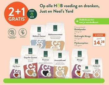 Promoties Dadelpoeder + gedroogde mango + pijnboompitten - Huismerk - Holland & Barrett - Geldig van 13/11/2023 tot 26/11/2023 bij Holland & Barret
