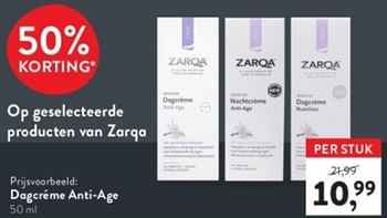 Promoties Dagcréme anti-age - Zarqa - Geldig van 13/11/2023 tot 26/11/2023 bij Holland & Barret
