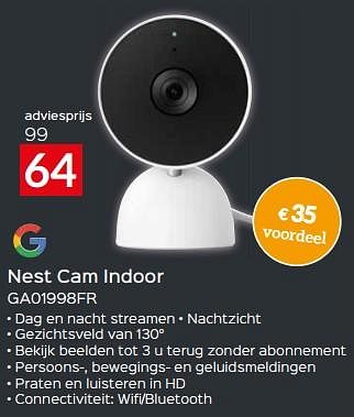 Promoties Google nest cam indoor ga01998fr - Google - Geldig van 17/11/2023 tot 27/11/2023 bij Selexion
