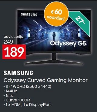 Promoties Samsung odyssey curved gaming monitor - Samsung - Geldig van 17/11/2023 tot 27/11/2023 bij Selexion