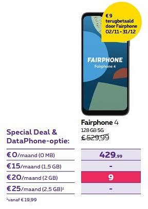 Promoties Fairphone 4 128 gb 5g - Fairphone - Geldig van 15/11/2023 tot 27/11/2023 bij Proximus
