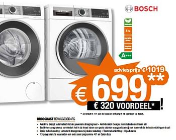 Promotions Bosch droogkast bowqg233d4fg - Bosch - Valide de 17/11/2023 à 27/11/2023 chez Expert