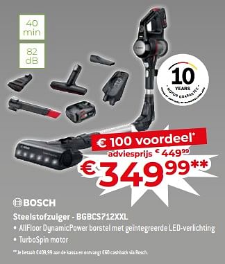 Promoties Bosch steelstofzuiger - bgbcs712xxl - Bosch - Geldig van 17/11/2023 tot 27/11/2023 bij Exellent