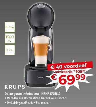 Promoties Krups dolce gusto infinissima - krkp173b10 - Krups - Geldig van 17/11/2023 tot 27/11/2023 bij Exellent
