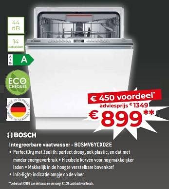 Promoties Bosch integreerbare vaatwasser - bosmv6ycx02e - Bosch - Geldig van 17/11/2023 tot 27/11/2023 bij Exellent