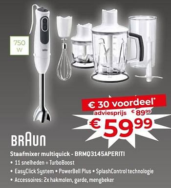 Promoties Braun staafmixer multiquick - brmq3145aperiti - Braun - Geldig van 17/11/2023 tot 27/11/2023 bij Exellent