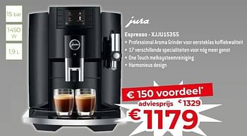 Promoties Jura espresso - xjju15355 - Jura - Geldig van 17/11/2023 tot 27/11/2023 bij Exellent