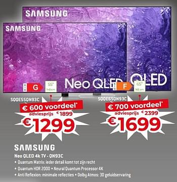 Promoties Samsung neo qled 4k tv - sqqe55qn93c - Samsung - Geldig van 17/11/2023 tot 27/11/2023 bij Exellent