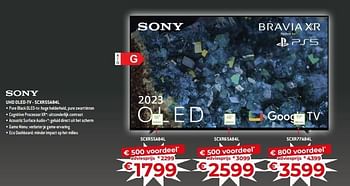 Promoties Sony uhd oled-tv - scxr55a84l - Sony - Geldig van 17/11/2023 tot 27/11/2023 bij Exellent