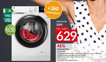 Promoties Aeg wasmachine lr63u944 - AEG - Geldig van 17/11/2023 tot 27/11/2023 bij Selexion