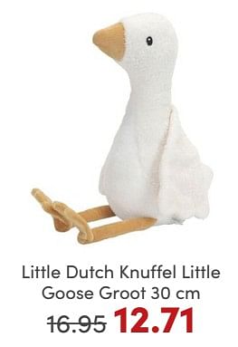 Promoties Little dutch knuffel little goose groot - Little Dutch - Geldig van 19/11/2023 tot 27/11/2023 bij Baby & Tiener Megastore